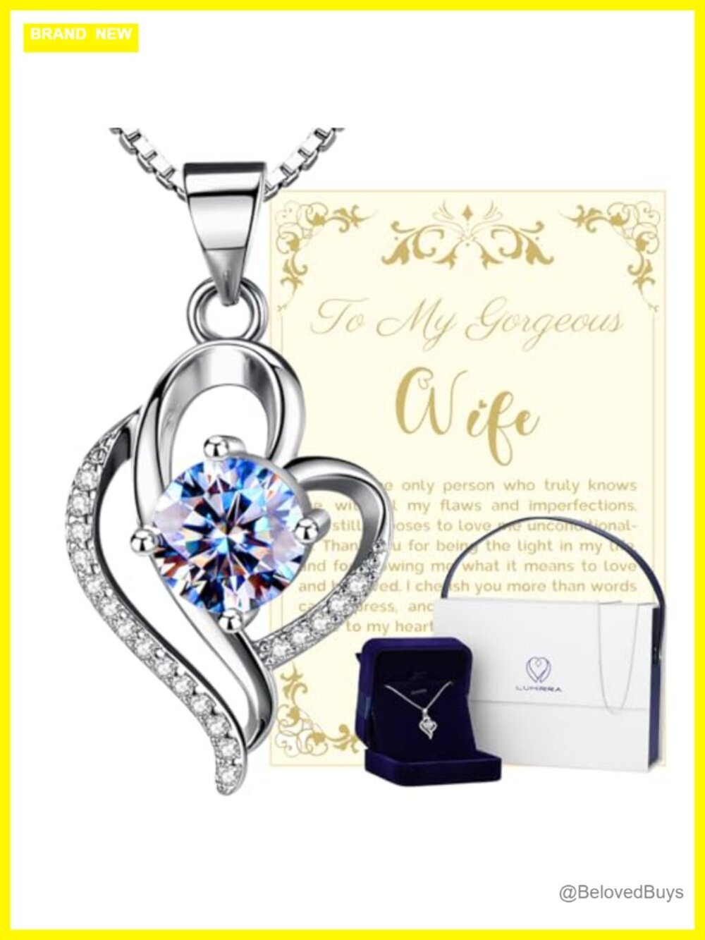 1 Carat Moissanite Diamond Pendant Necklace 925 Sterling Silver Gift for Wife